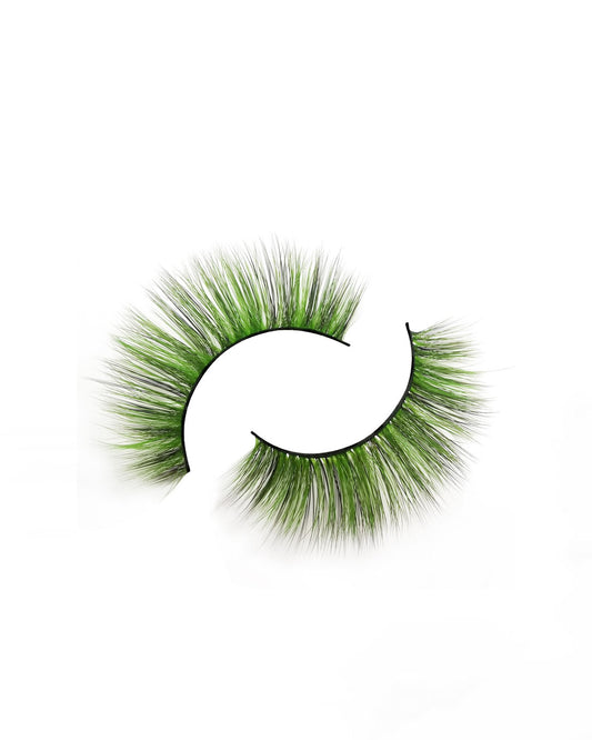 Emerald Noir – Luxe Faux Mink Lashes in Deep Green & Black